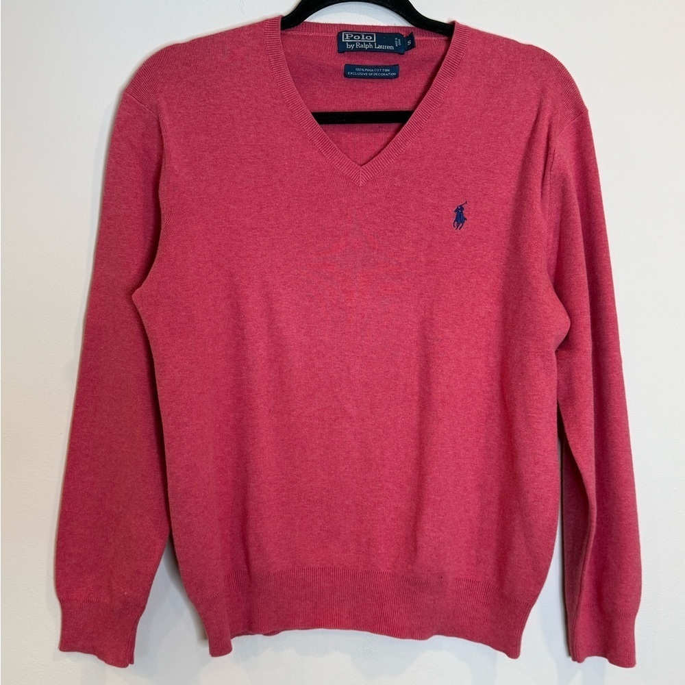 🔥Polo by Ralph Lauren Men's Pink Sweater Size S EC🔥